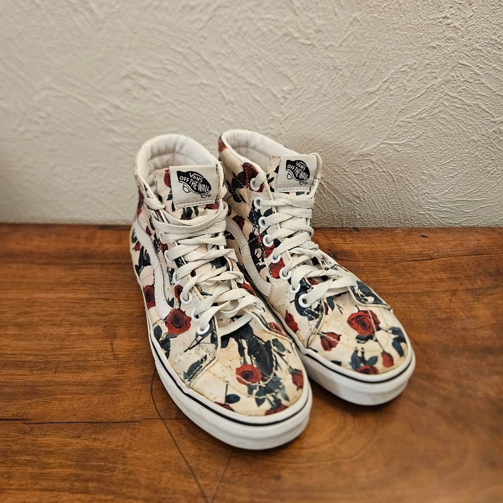 Vans Off The Wall High-top Sneakers Women's Size 5.5/Men's‎ 4 Roses